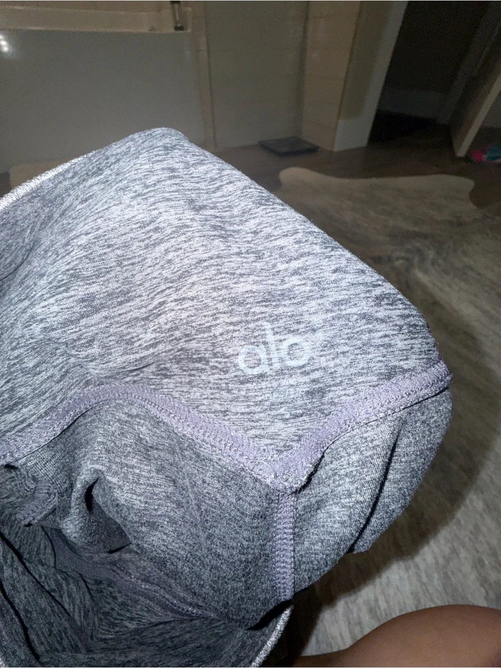 ALO Yoga Two-Tone Black and Gray Seamless Leggings